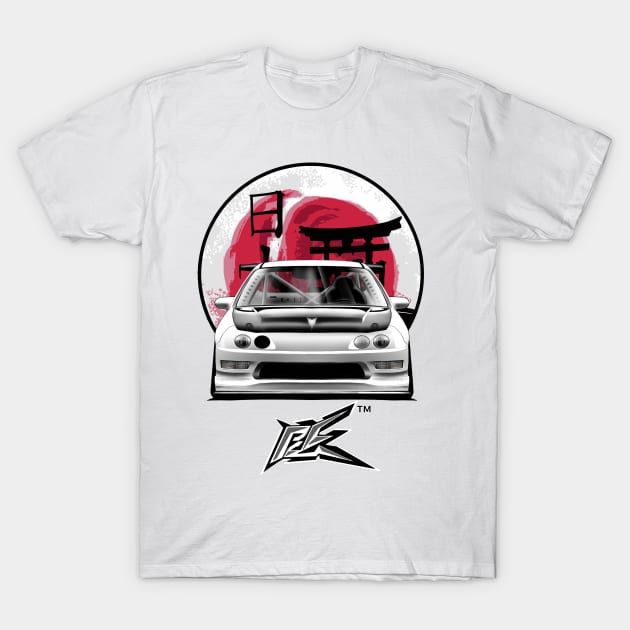 integra type r racecar lowered white T-Shirt by naquash